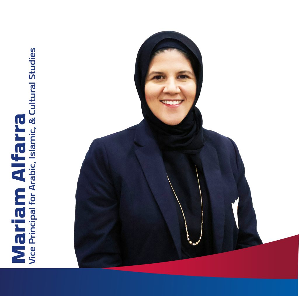 Mariam alfarra, vice principle for arabic and cultural studies at Valley Forge Academy Qatar, one of the best American schools in qatar